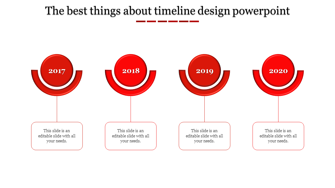 Attractive Timeline Presentation Template In Red Color